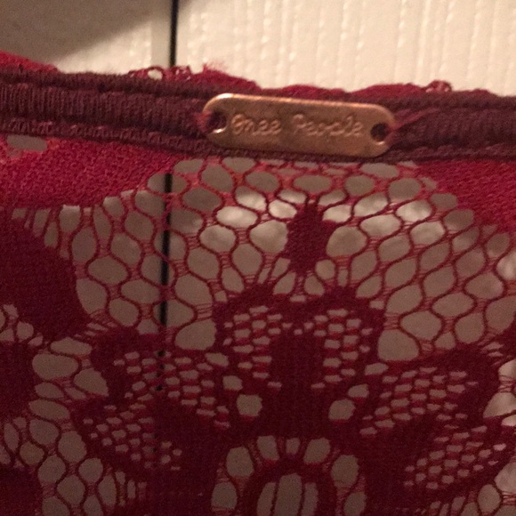 Free People Cranberry Lace Dress Size Small - Picture 3 of 5